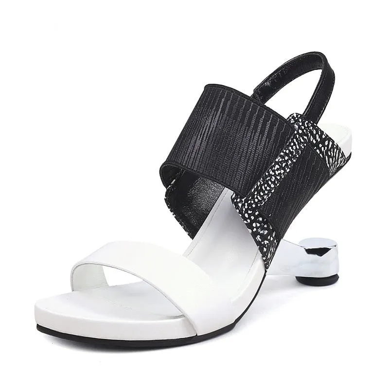 Abstract Heel Sandal