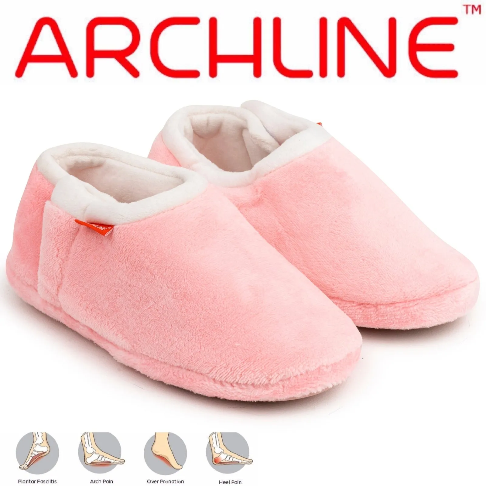 ARCHLINE Orthotic Slippers Closed Scuffs Pain Relief Moccasins - Pink - EUR 42