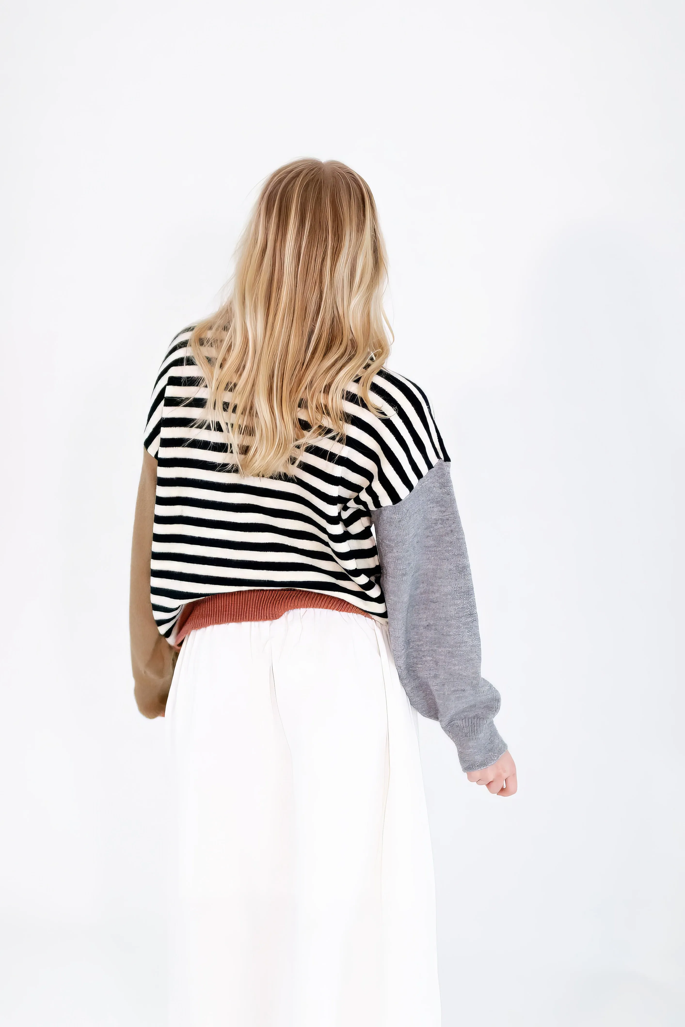 Aria Color Blocked Knit Sweater