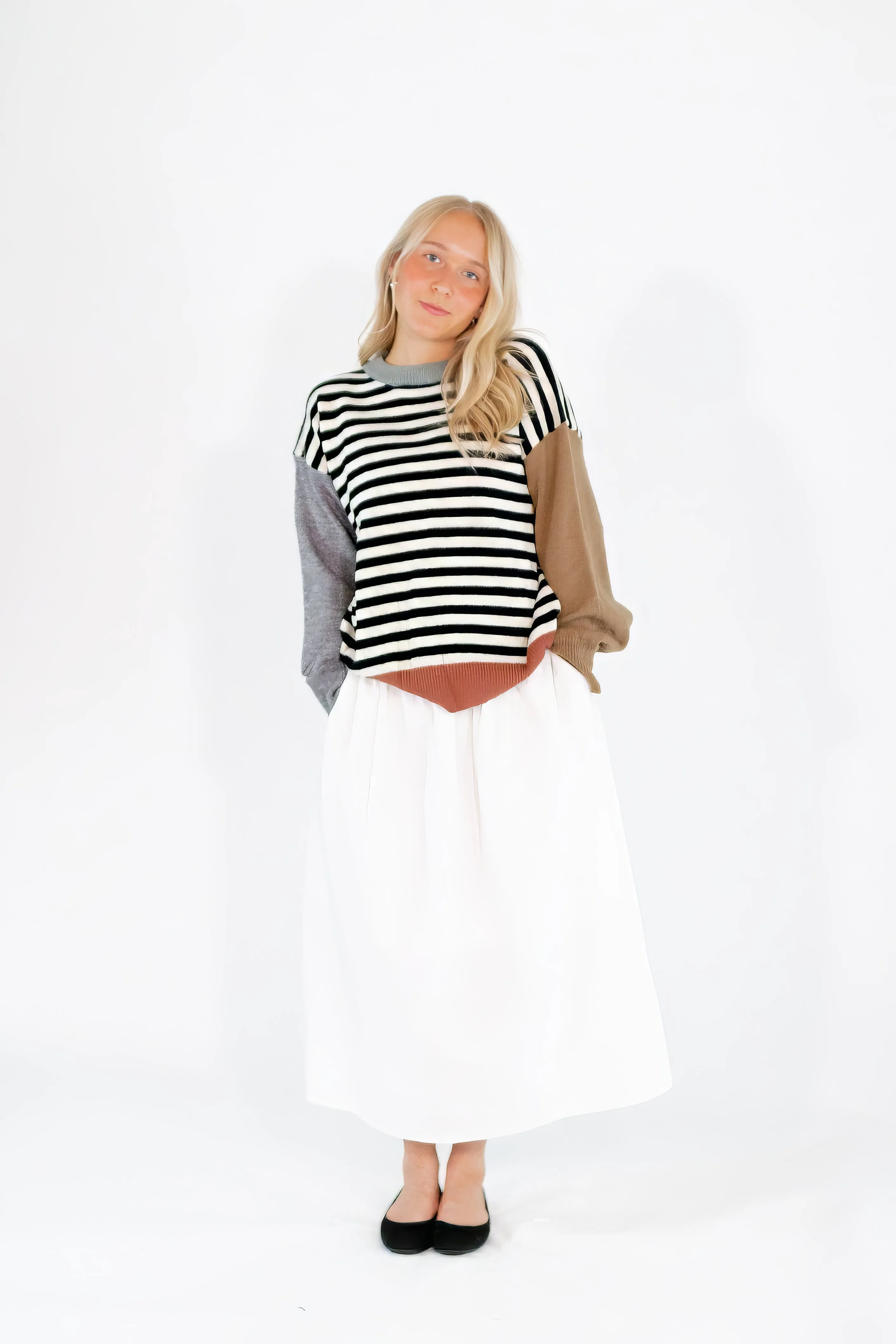 Aria Color Blocked Knit Sweater
