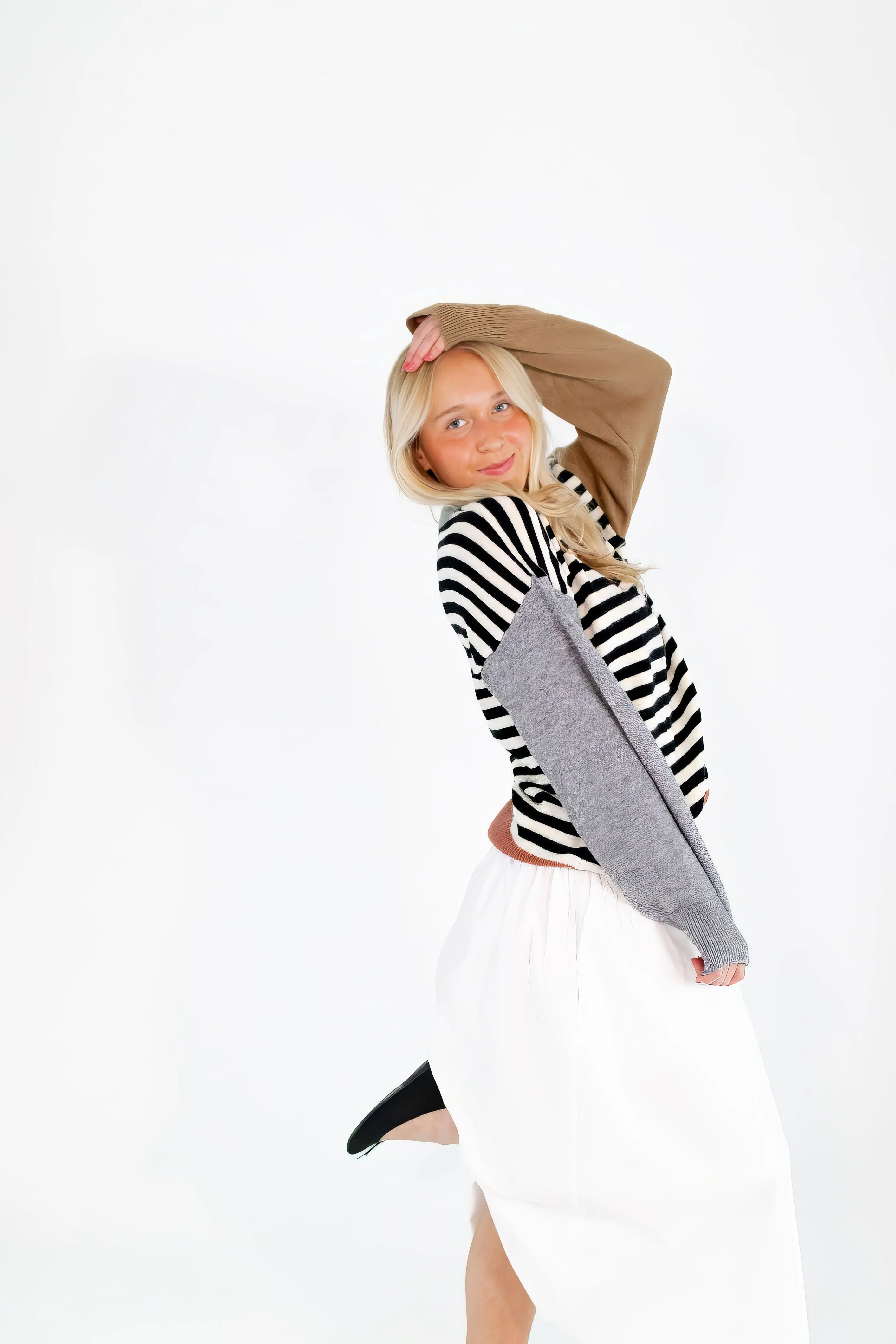 Aria Color Blocked Knit Sweater