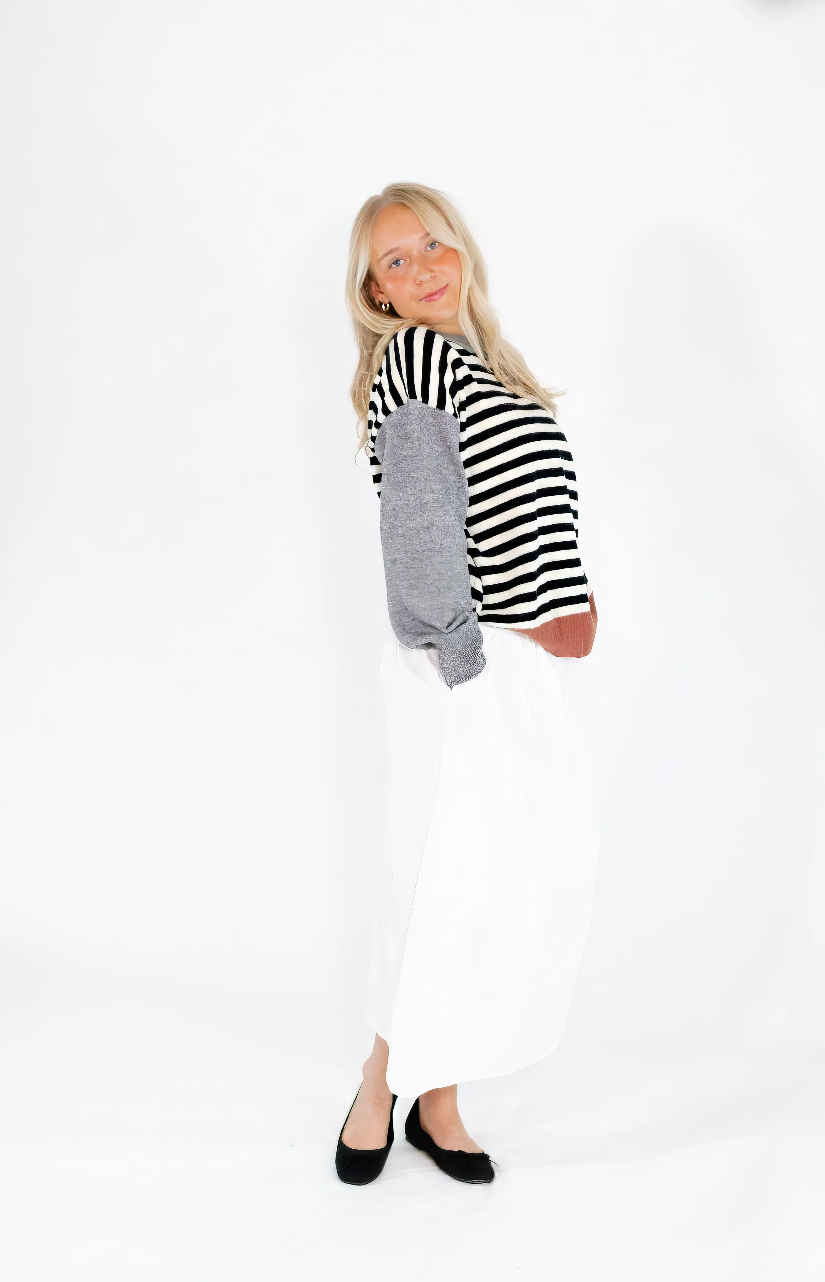 Aria Color Blocked Knit Sweater