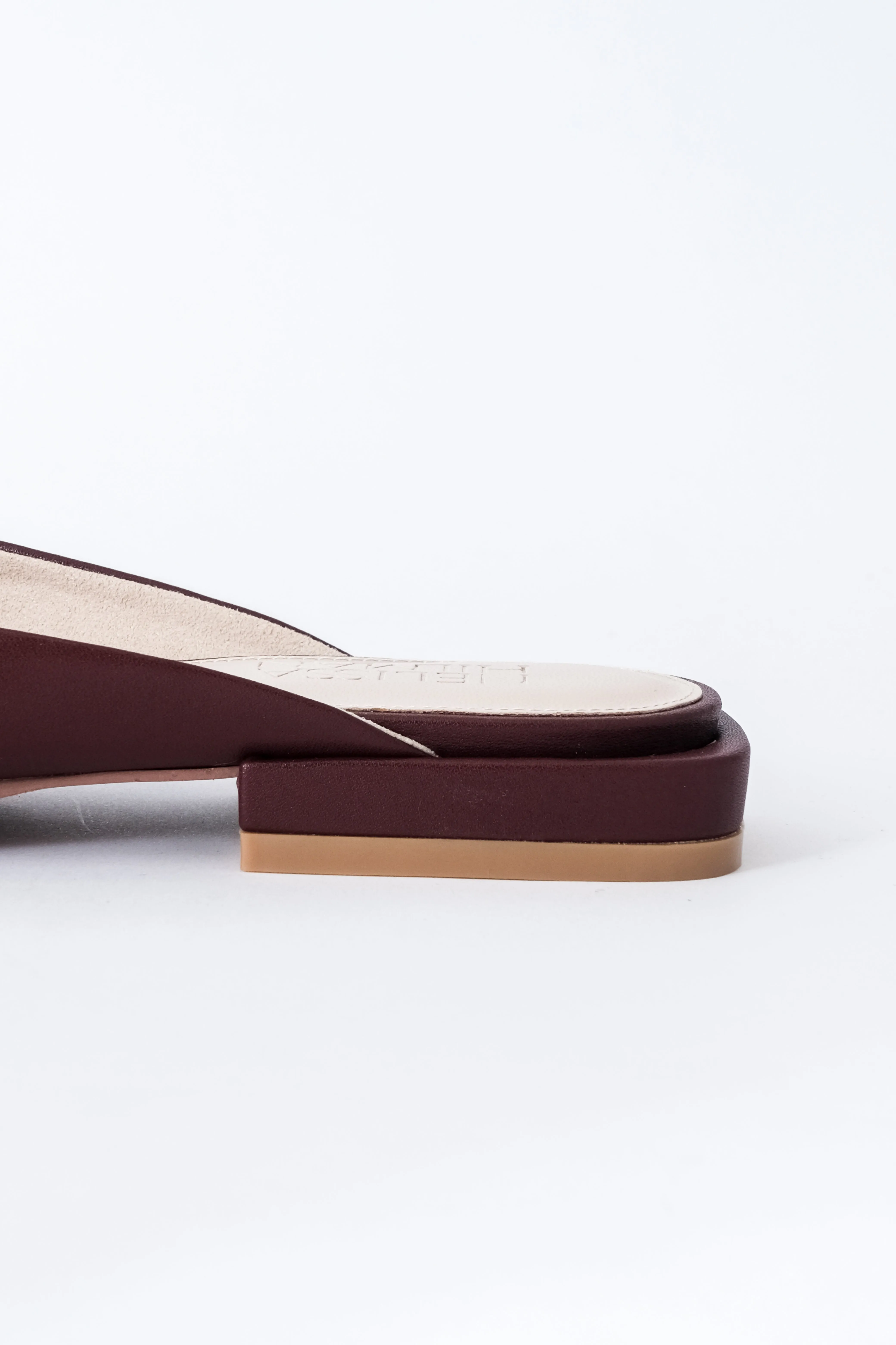 Aurora Square Toe Flat Sandals (Maroon)