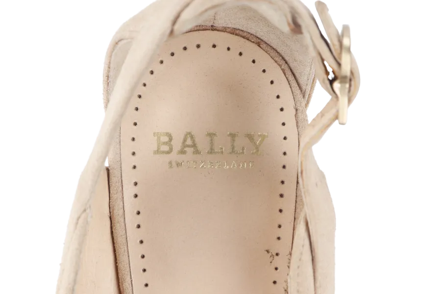 BALLY HEELS LIGHT NUDE SUEDE SIZE 34.5