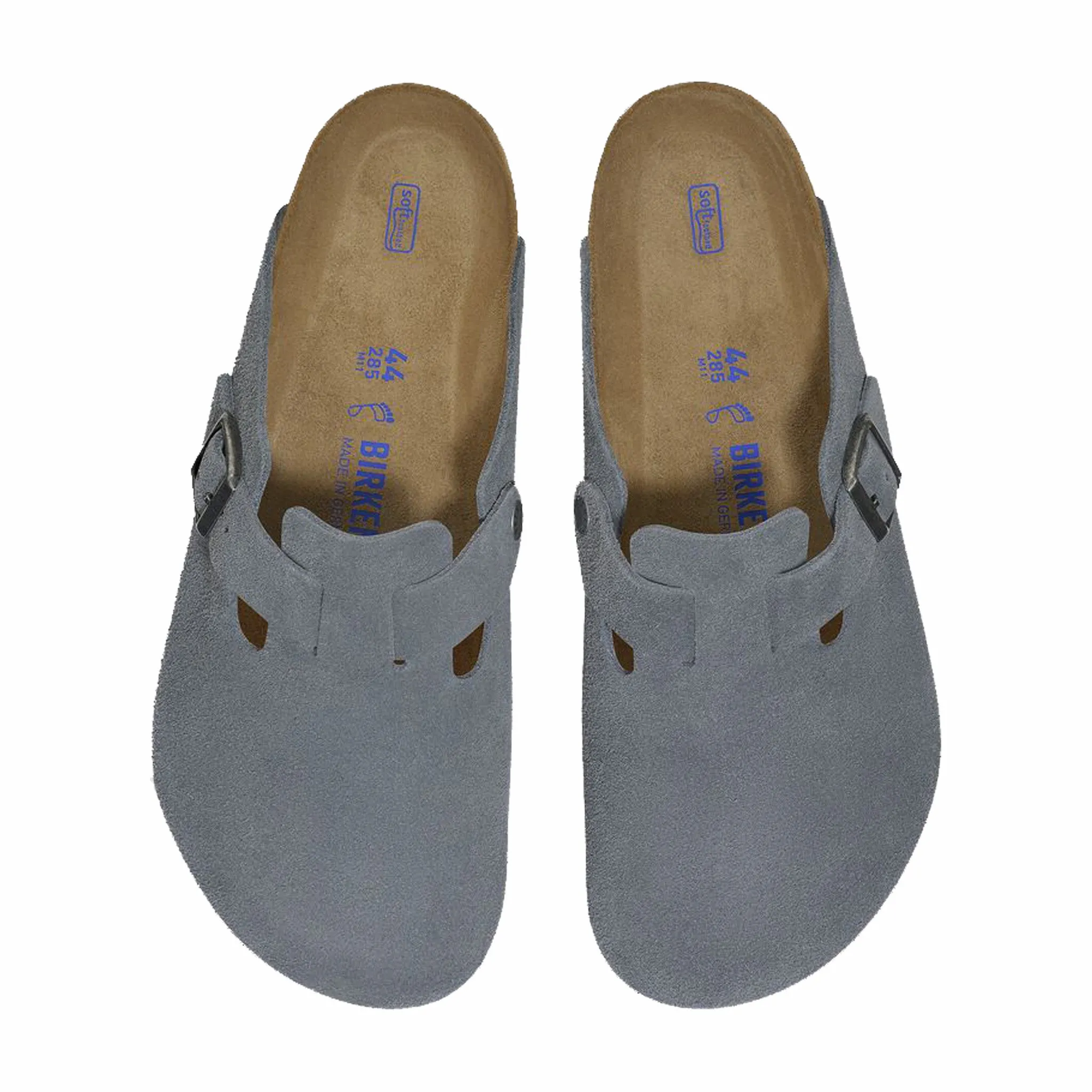 Birkenstock Men's Boston Soft Footbed Suede Leather - Regular (Basalt Gray)