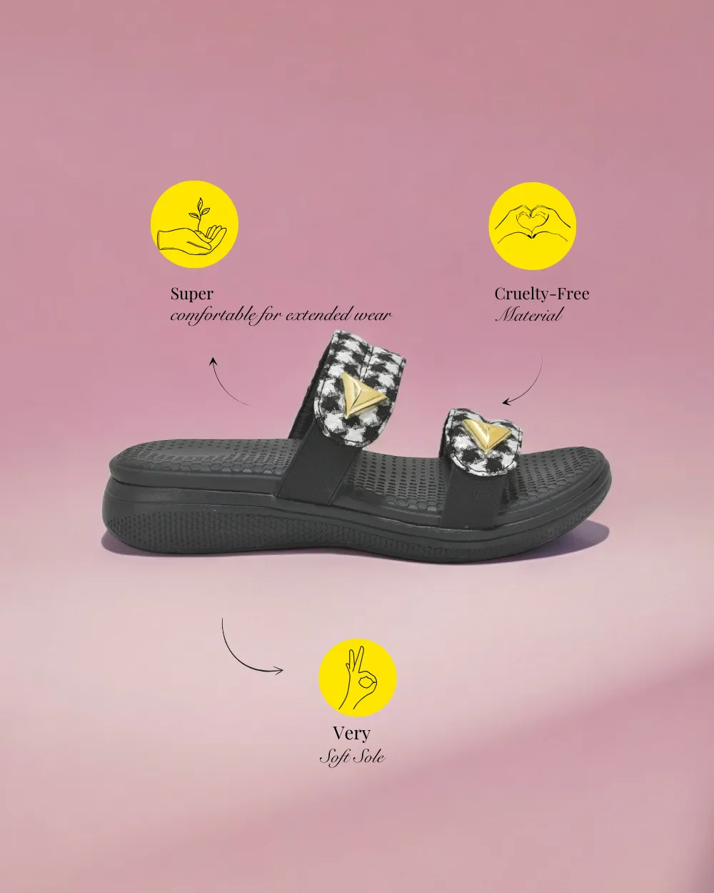 Black Checkered Jes Slides