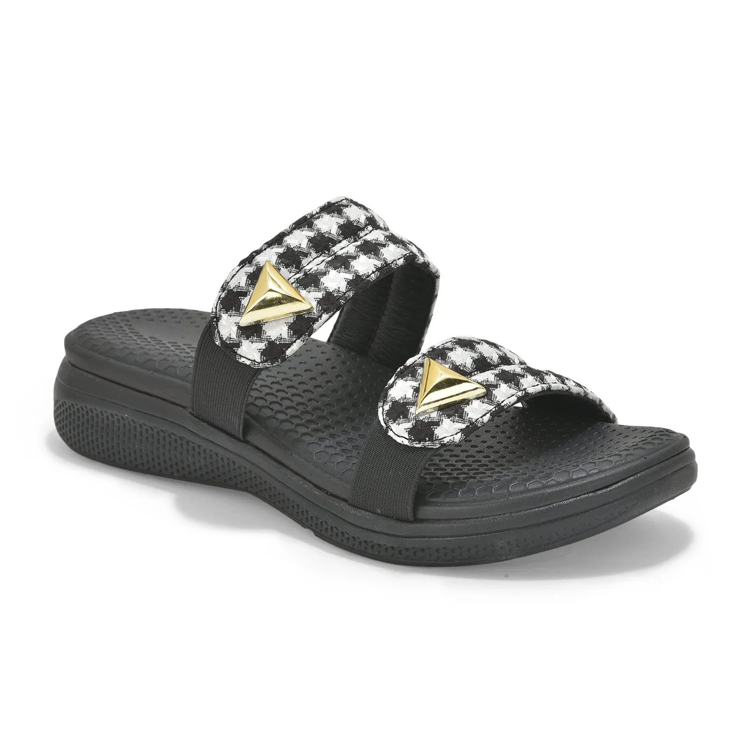 Black Checkered Jes Slides