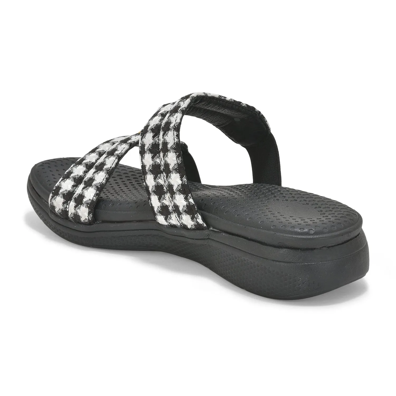 Black Checkered Jes Slides