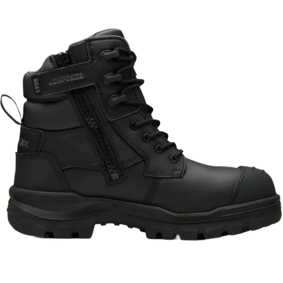 Blundstone Rotoflex Black Water Resistant Leather 150mm Zip Side Composite Toe Safety Boot (8561) (Pre Order)