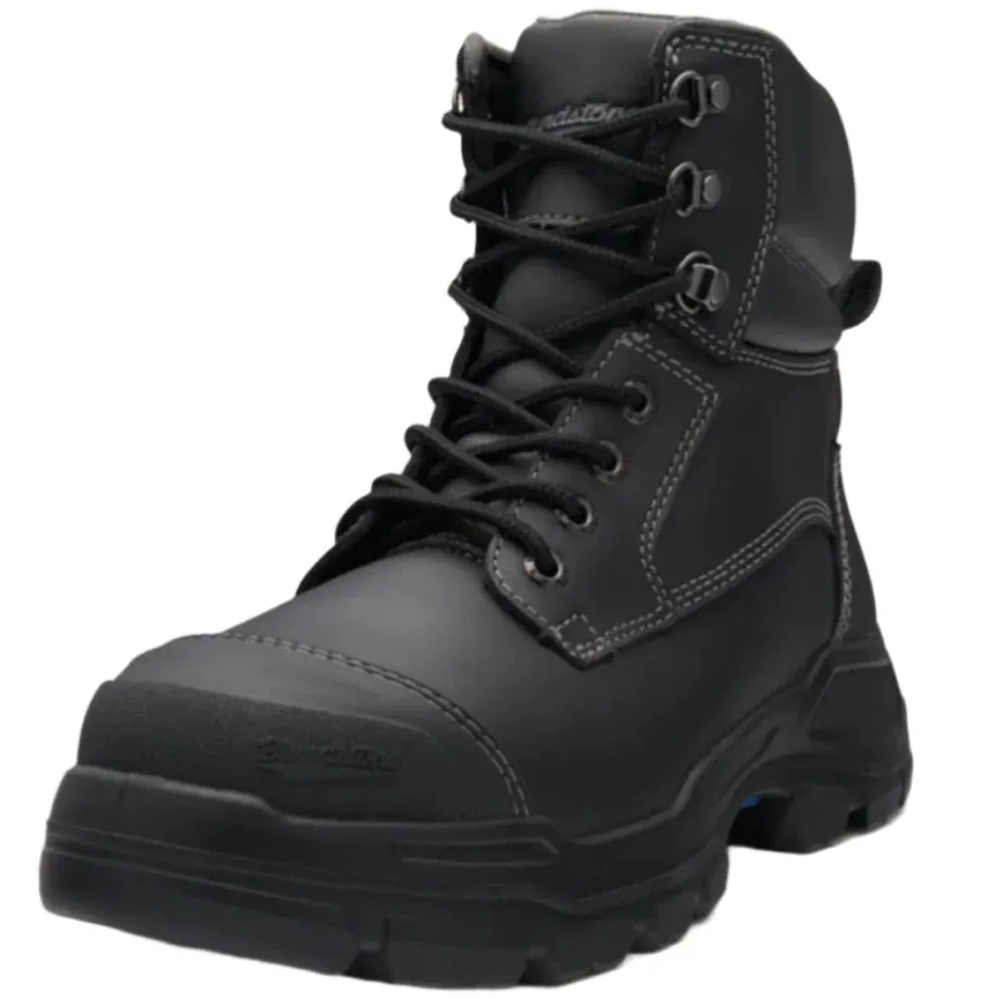 Blundstone Rotoflex Black Water Resistant Platinum Leather 150mm Zip Sided Steel Cap Safety Boot (9061) (Pre Order)