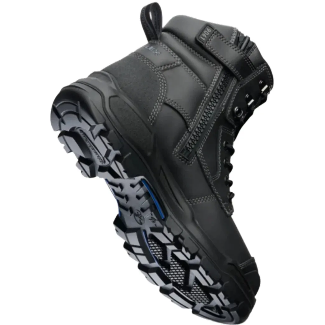 Blundstone Rotoflex Black Water Resistant Platinum Leather 150mm Zip Sided Steel Cap Safety Boot (9061) (Pre Order)
