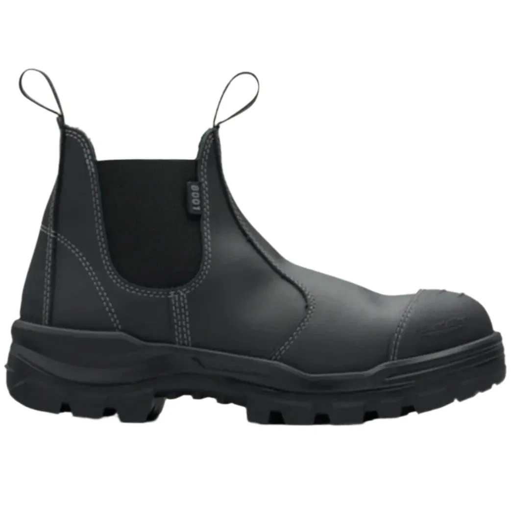 Blundstone Rotoflex Black Water Resistant Platinum Leather Elastic Side Steel Cap Safety Boot (8001) (Pre Order)