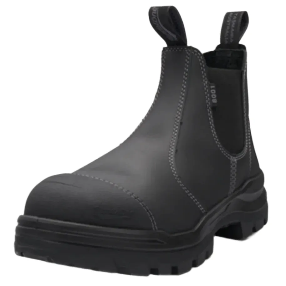 Blundstone Rotoflex Black Water Resistant Platinum Leather Elastic Side Steel Cap Safety Boot (8001) (Pre Order)