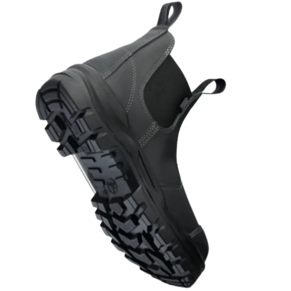 Blundstone Rotoflex Black Water Resistant Platinum Leather Elastic Side Steel Cap Safety Boot (8001) (Pre Order)