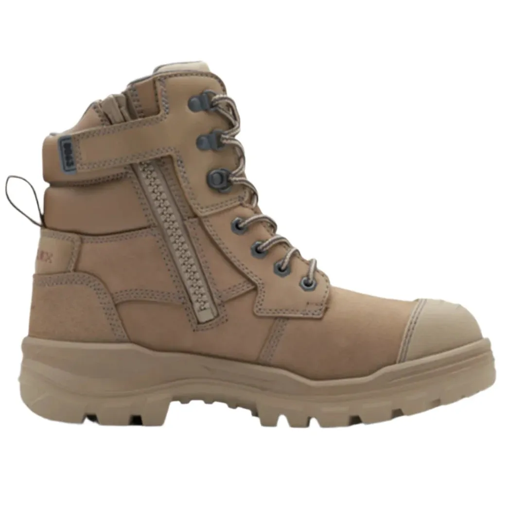 Blundstone Rotoflex Stone Water Resistant Nubuck 150mm Zip Sided Steel Cap Safety Boot (8063) (Pre Order)