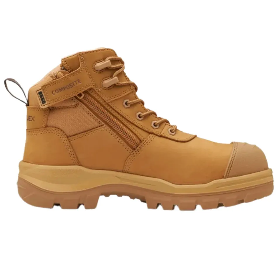 Blundstone Rotoflex Wheat Water Resistant Nubuck 135mm Zip Sided Composite Toe Safety Boot (8550) (Pre Order)