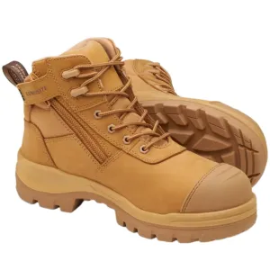 Blundstone Rotoflex Wheat Water Resistant Nubuck 135mm Zip Sided Composite Toe Safety Boot (8550) (Pre Order)