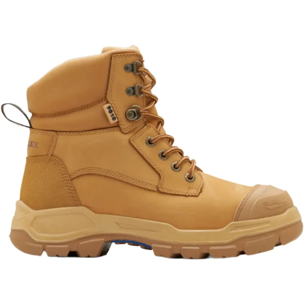 Blundstone Rotoflex Wheat Water Resistant Nubuck 150mm Lace Up Steel Cap Safety Boot (9010) (Pre Order)