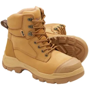 Blundstone Rotoflex Wheat Water Resistant Nubuck 150mm Lace Up Steel Cap Safety Boot (9010) (Pre Order)
