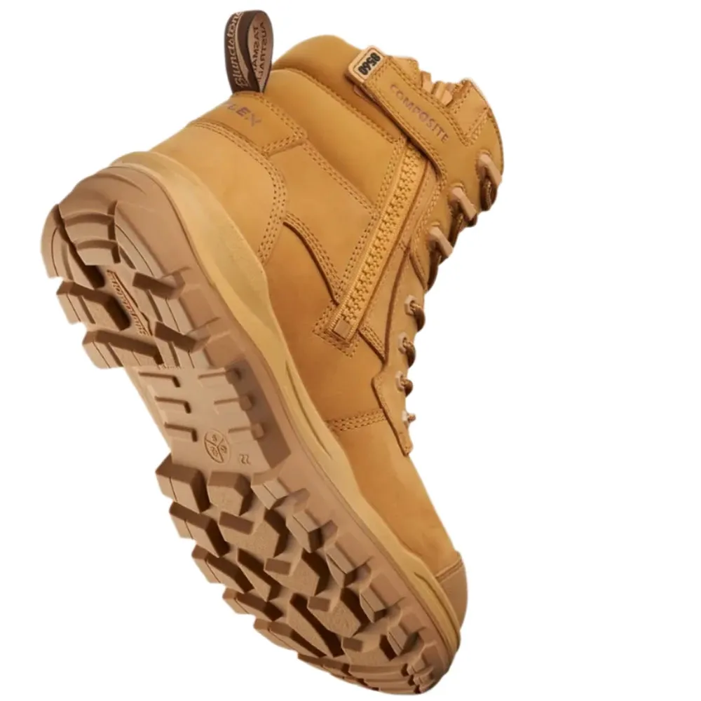 Blundstone Rotoflex Wheat Water Resistant Nubuck 150mm Zip Side Composite Toe Safety Boot (8560) (Pre Order)