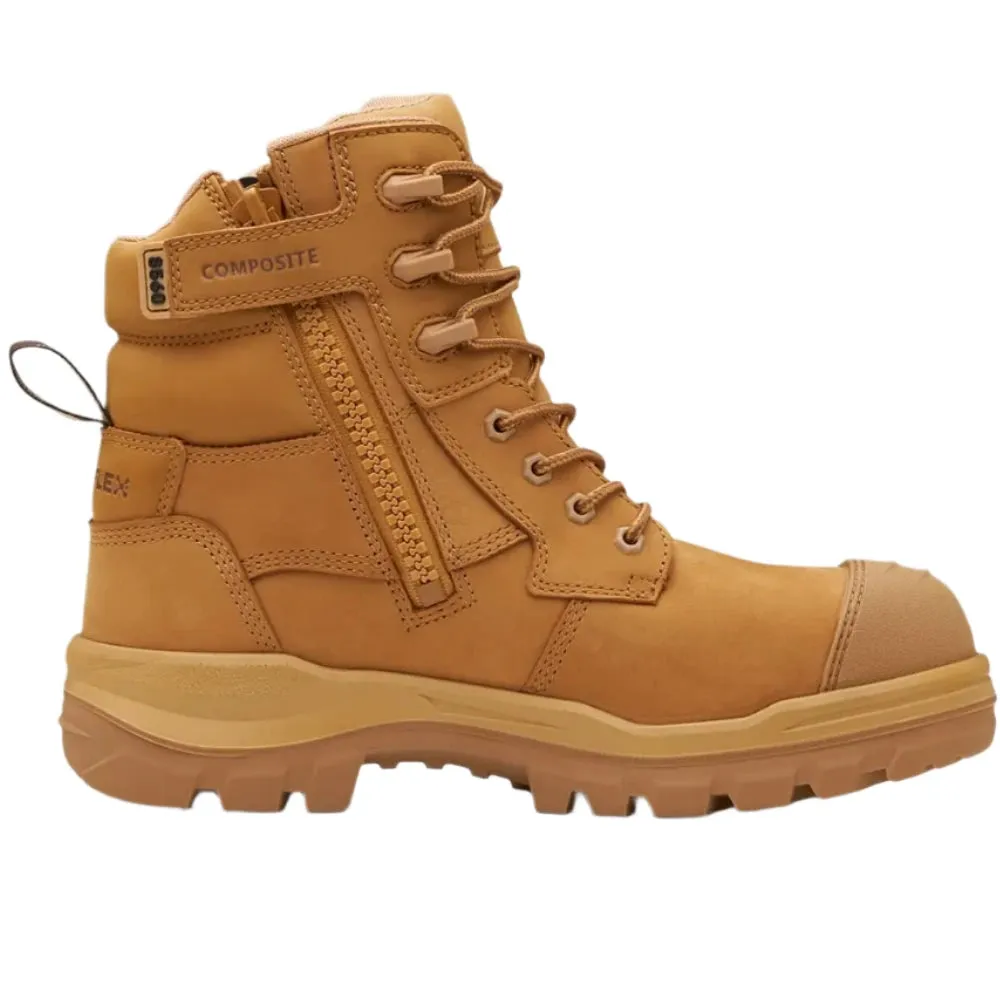 Blundstone Rotoflex Wheat Water Resistant Nubuck 150mm Zip Side Composite Toe Safety Boot (8560) (Pre Order)
