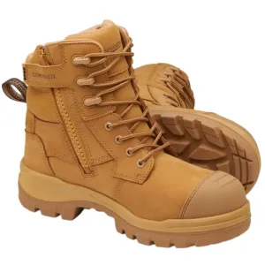 Blundstone Rotoflex Wheat Water Resistant Nubuck 150mm Zip Side Composite Toe Safety Boot (8560) (Pre Order)
