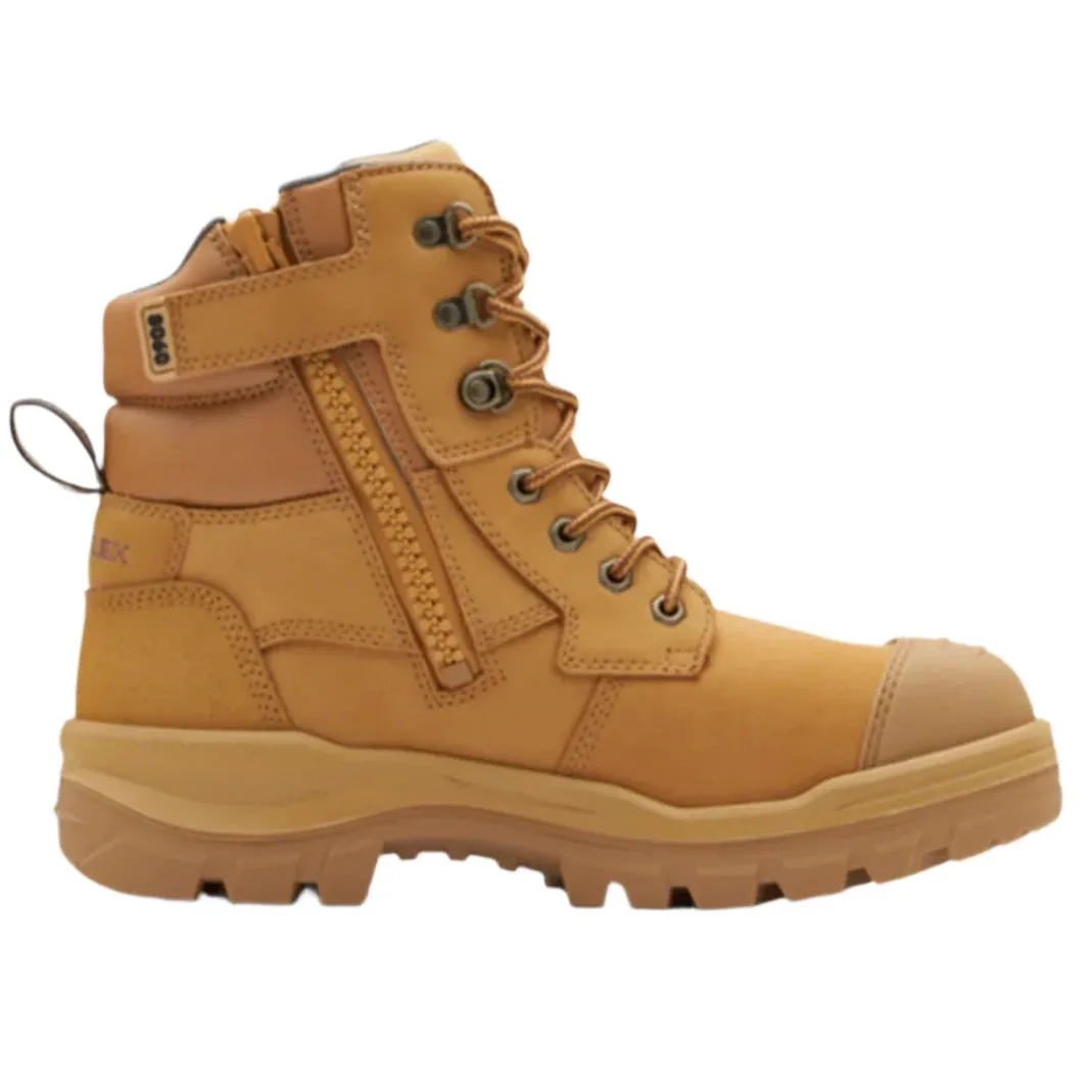Blundstone Rotoflex Wheat Water Resistant Nubuck 150mm Zip Sided Steel Cap Safety Boot (8060) (Pre Order)