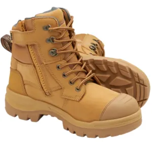 Blundstone Rotoflex Wheat Water Resistant Nubuck 150mm Zip Sided Steel Cap Safety Boot (8060) (Pre Order)