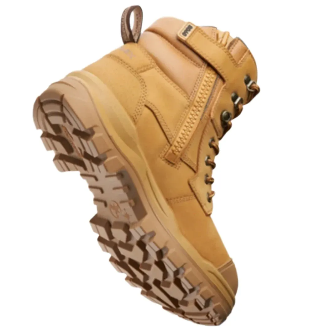 Blundstone Rotoflex Wheat Water Resistant Nubuck 150mm Zip Sided Steel Cap Safety Boot (8060) (Pre Order)