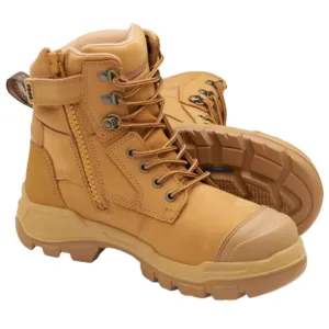 Blundstone Rotoflex Wheat Water Resistant Nubuck 150mm Zip Sided Steel Cap Safety Boot (9060) (Pre Order)