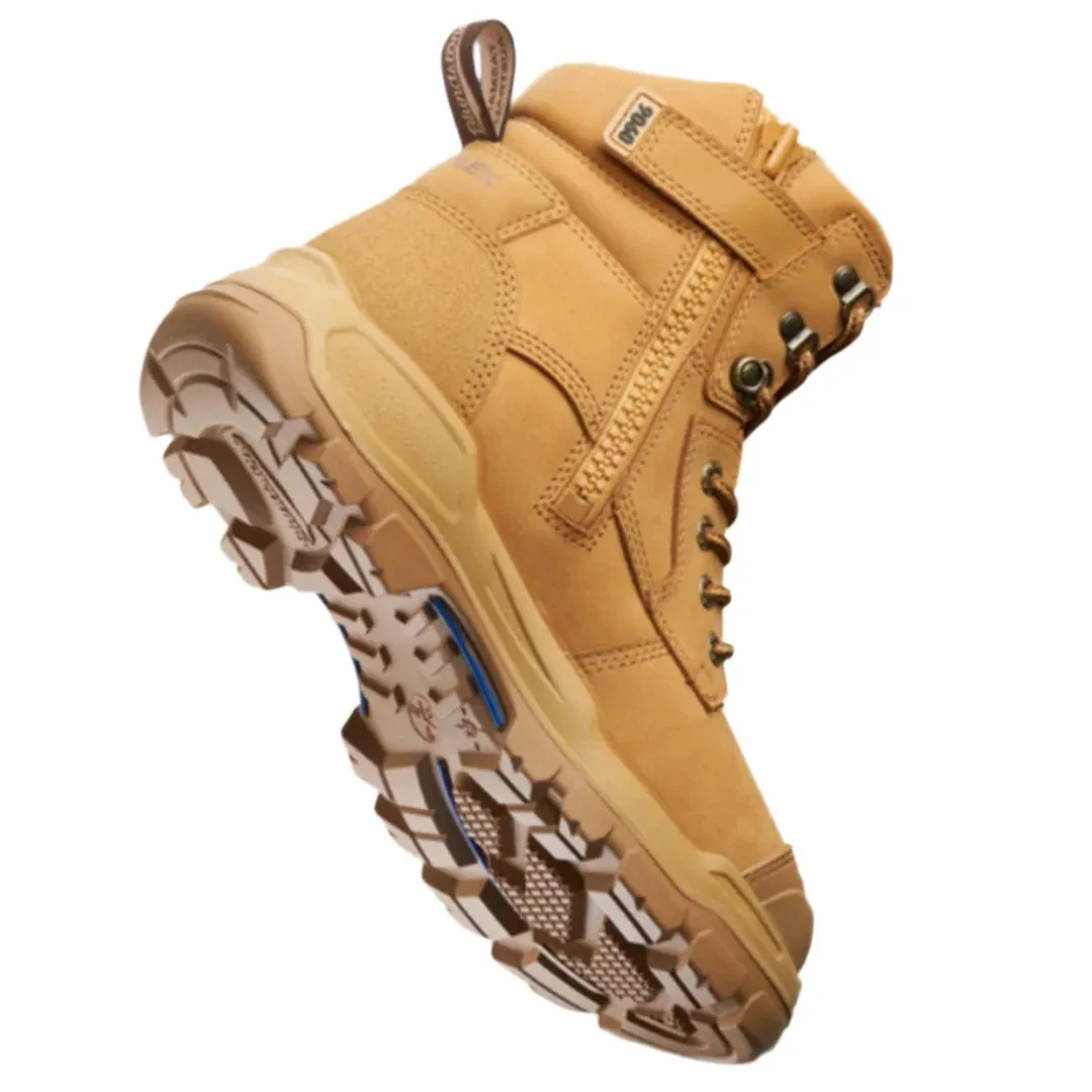 Blundstone Rotoflex Wheat Water Resistant Nubuck 150mm Zip Sided Steel Cap Safety Boot (9060) (Pre Order)