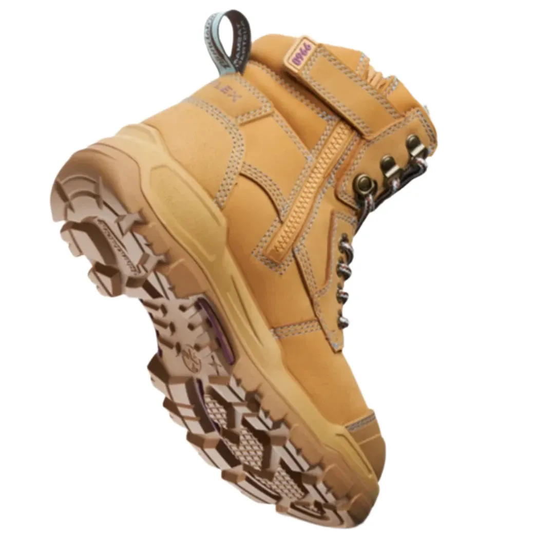 Blundstone Rotoflex Wheat Water Resistant Nubuck 150mm Zip Sided Steel Cap Women's Safety Boot (9960) (Pre Order)