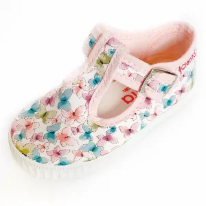 Butterfly Print T-Strap