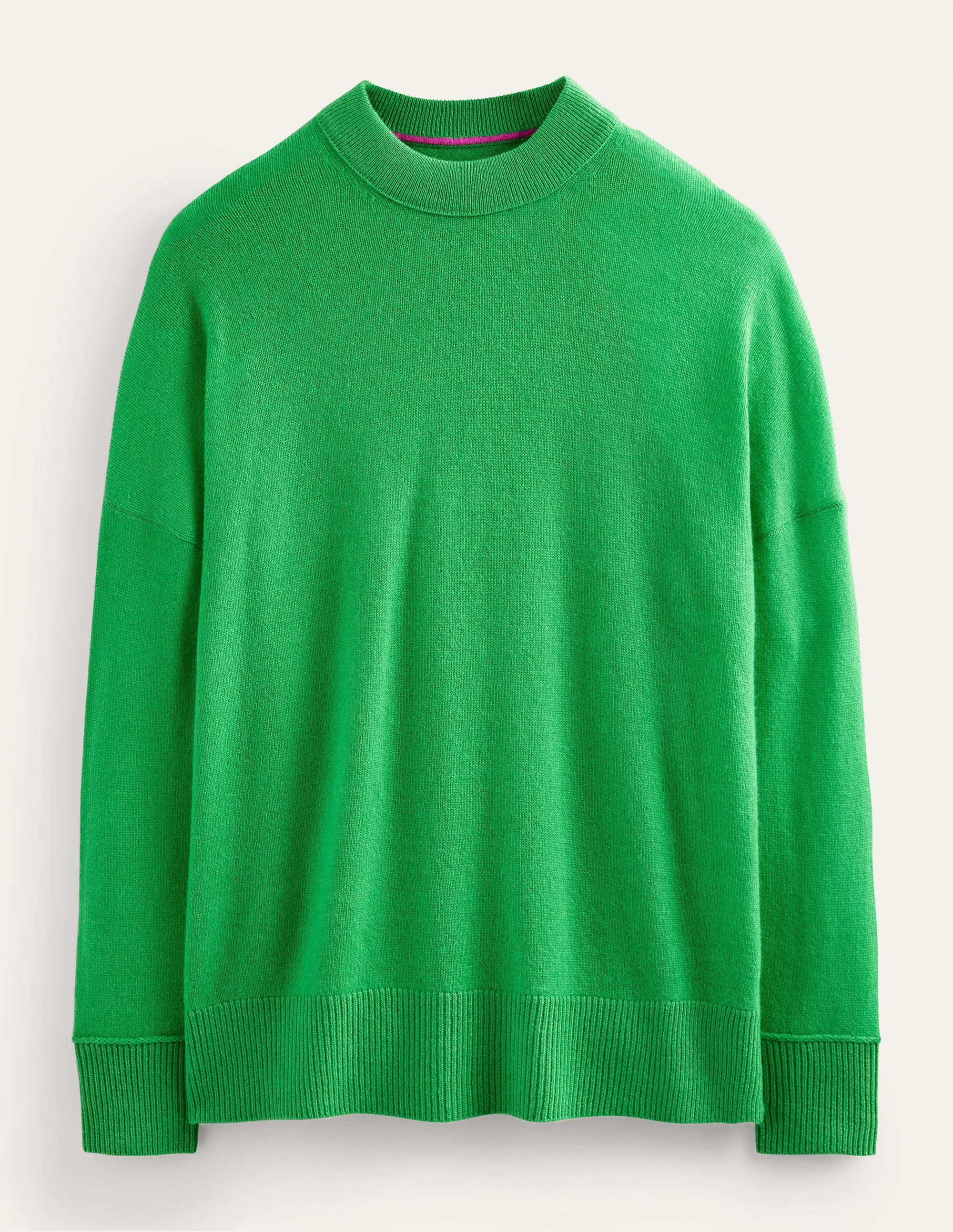 Cashmere Boyfriend Crew Jumper-Bright Green