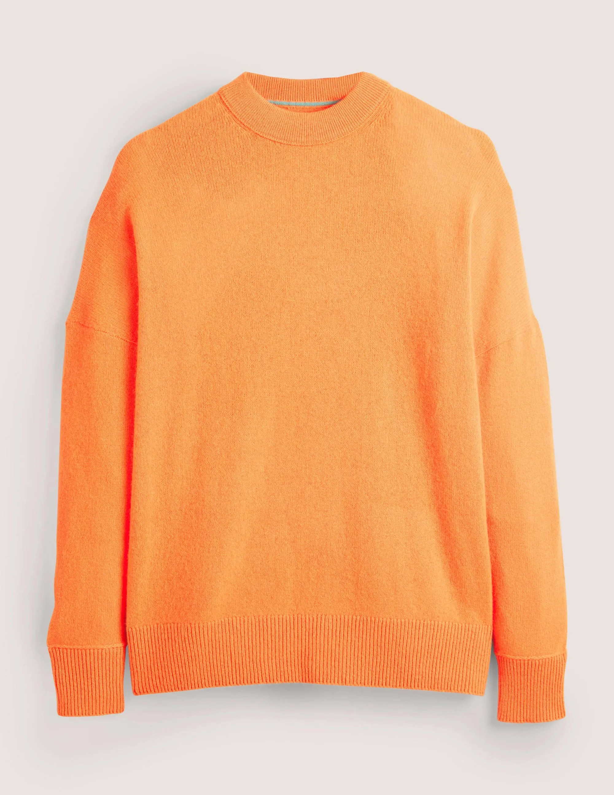 Cashmere Boyfriend Crew Jumper-Neon Orange