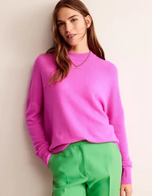 Cashmere Boyfriend Crew Jumper-Neon Pink