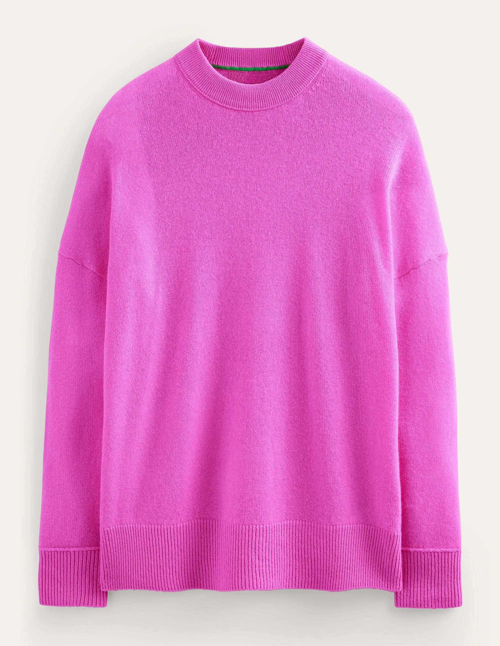Cashmere Boyfriend Crew Jumper-Neon Pink