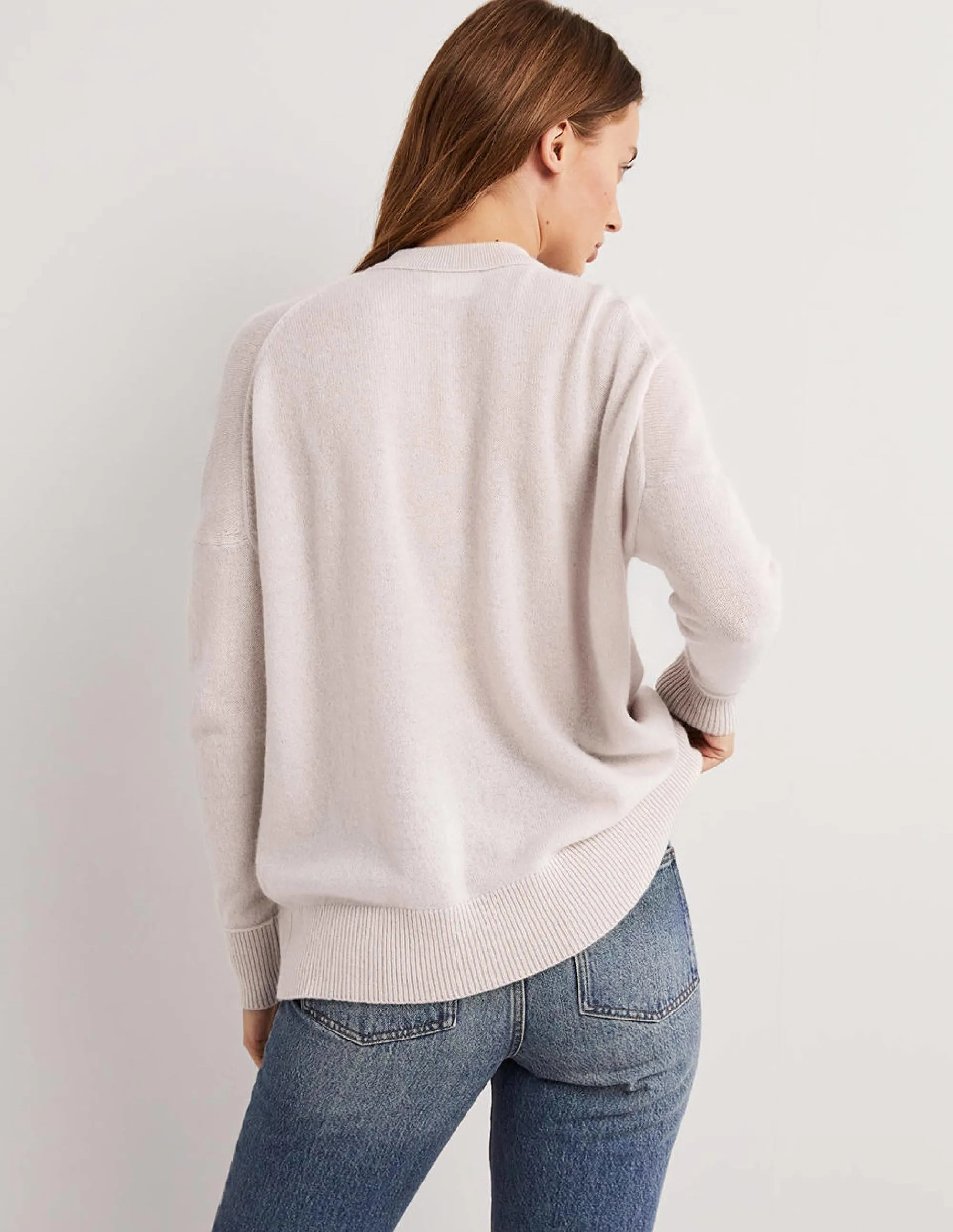 Cashmere Boyfriend Crew Jumper-Rope