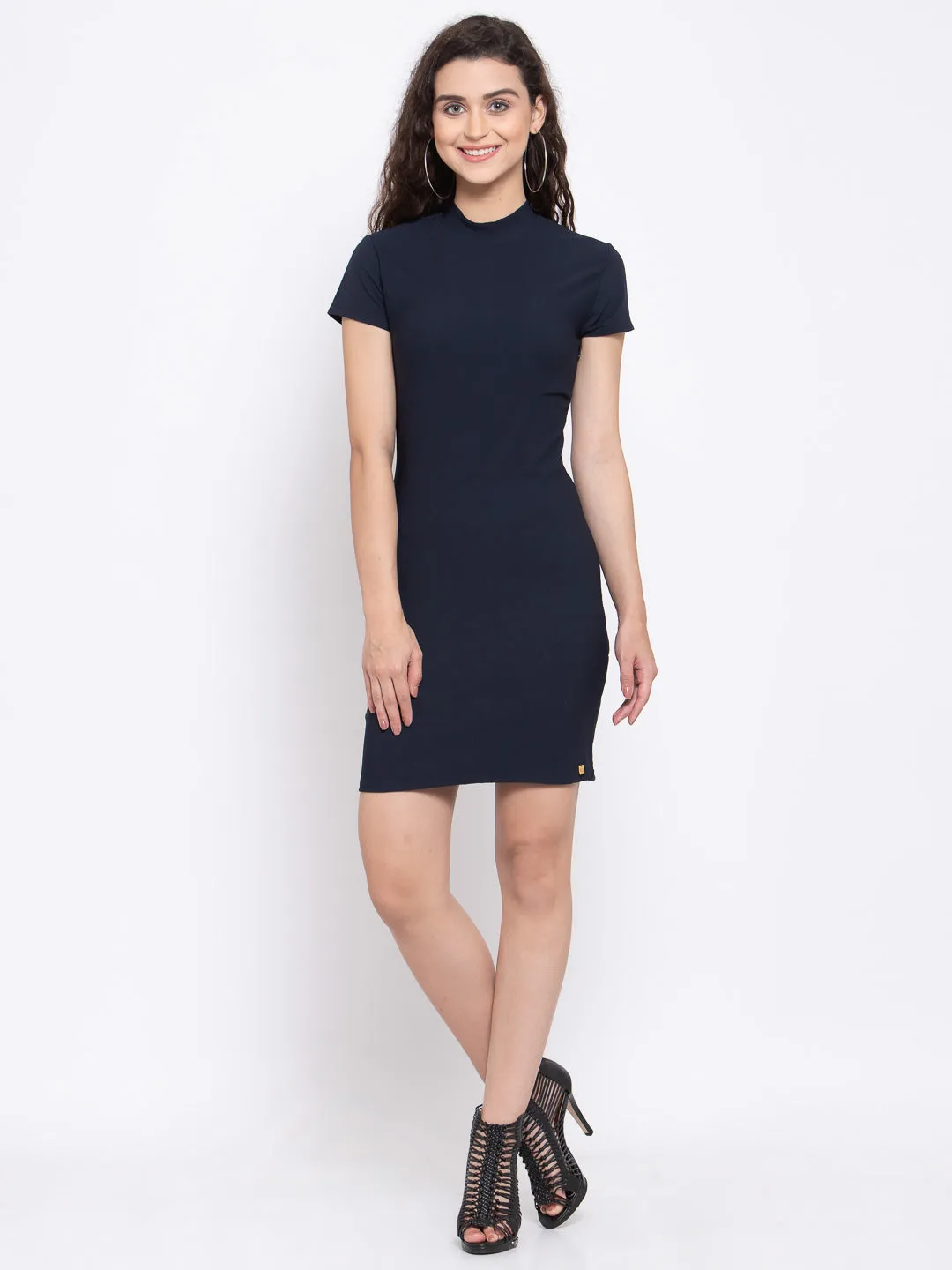 Casual Bodycon Navy Blue Dress