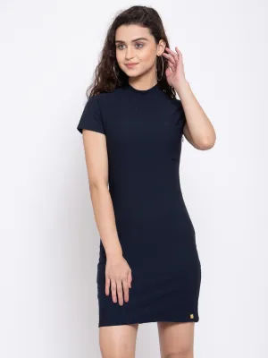 Casual Bodycon Navy Blue Dress