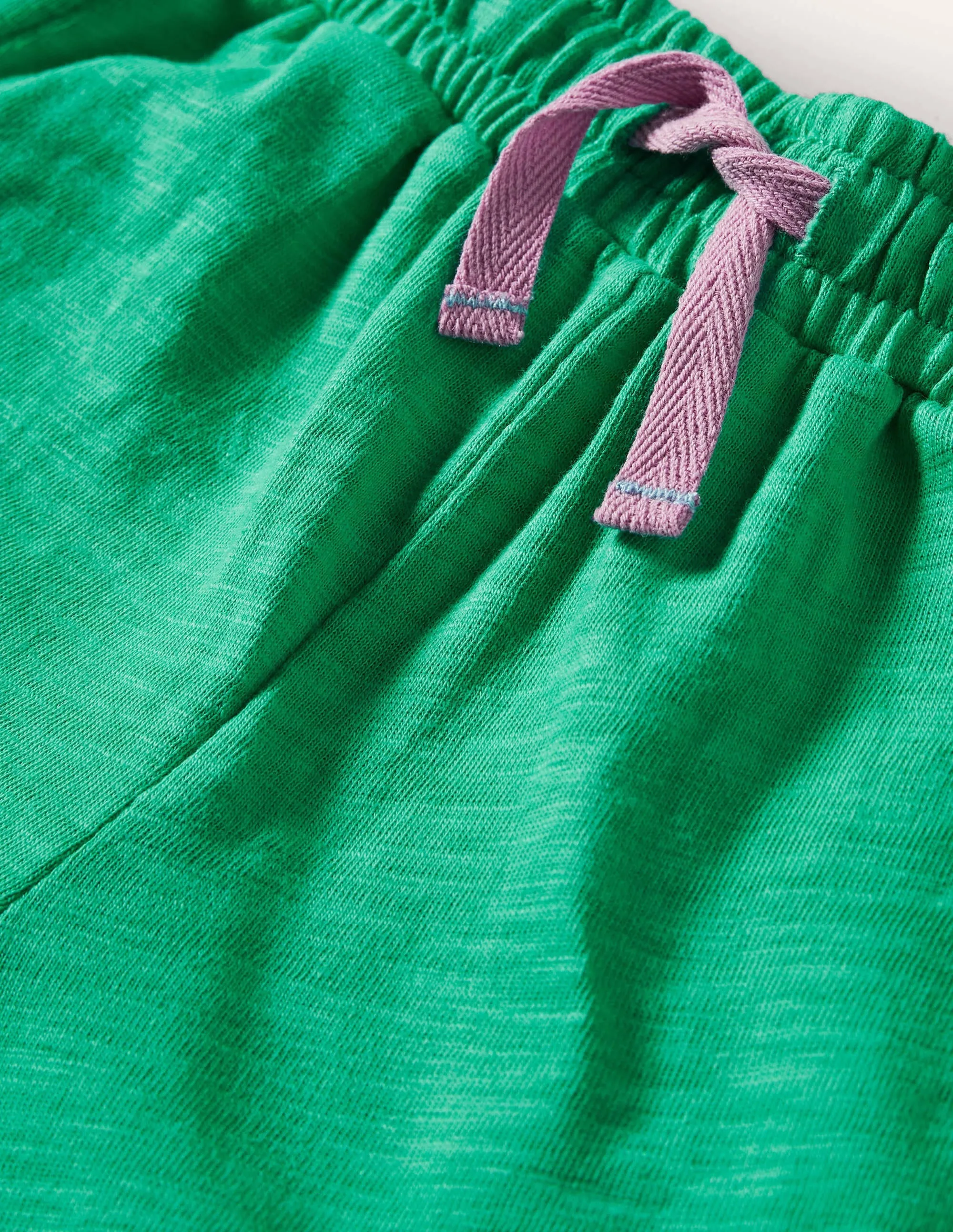 Charlie Pom Jersey Shorts-Tropical Green