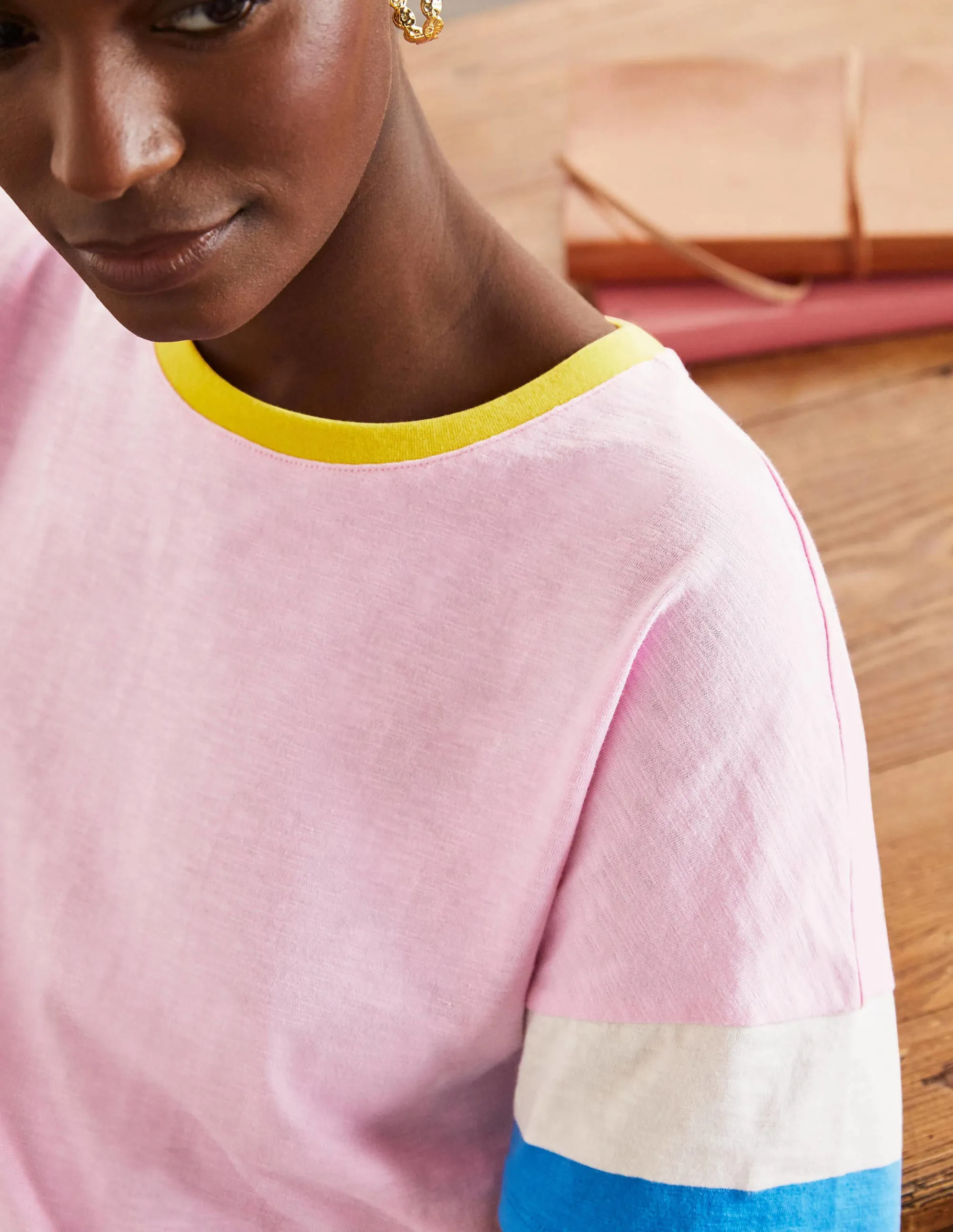 Clarissa Jersey T-shirt-Soft Peony