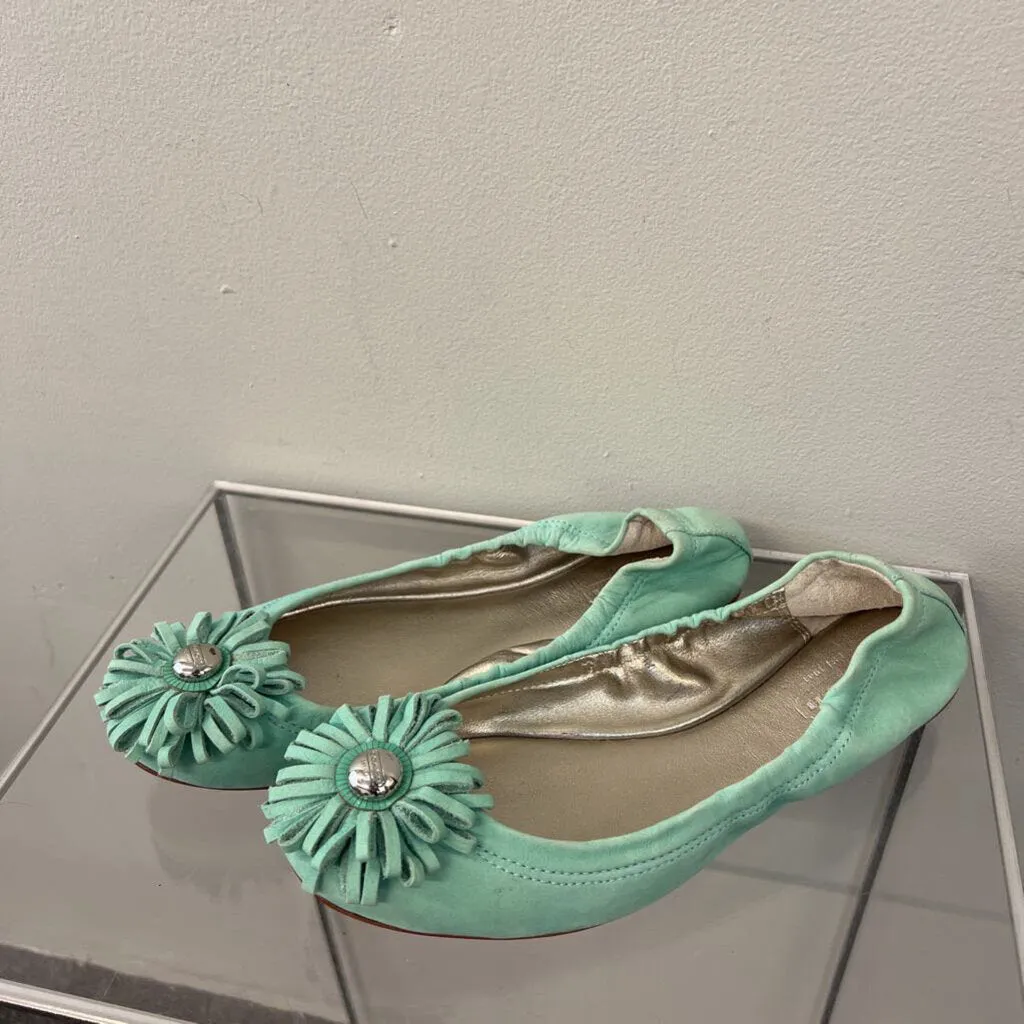 Coach Blue Ariza Flower Medallion Flats 7.5