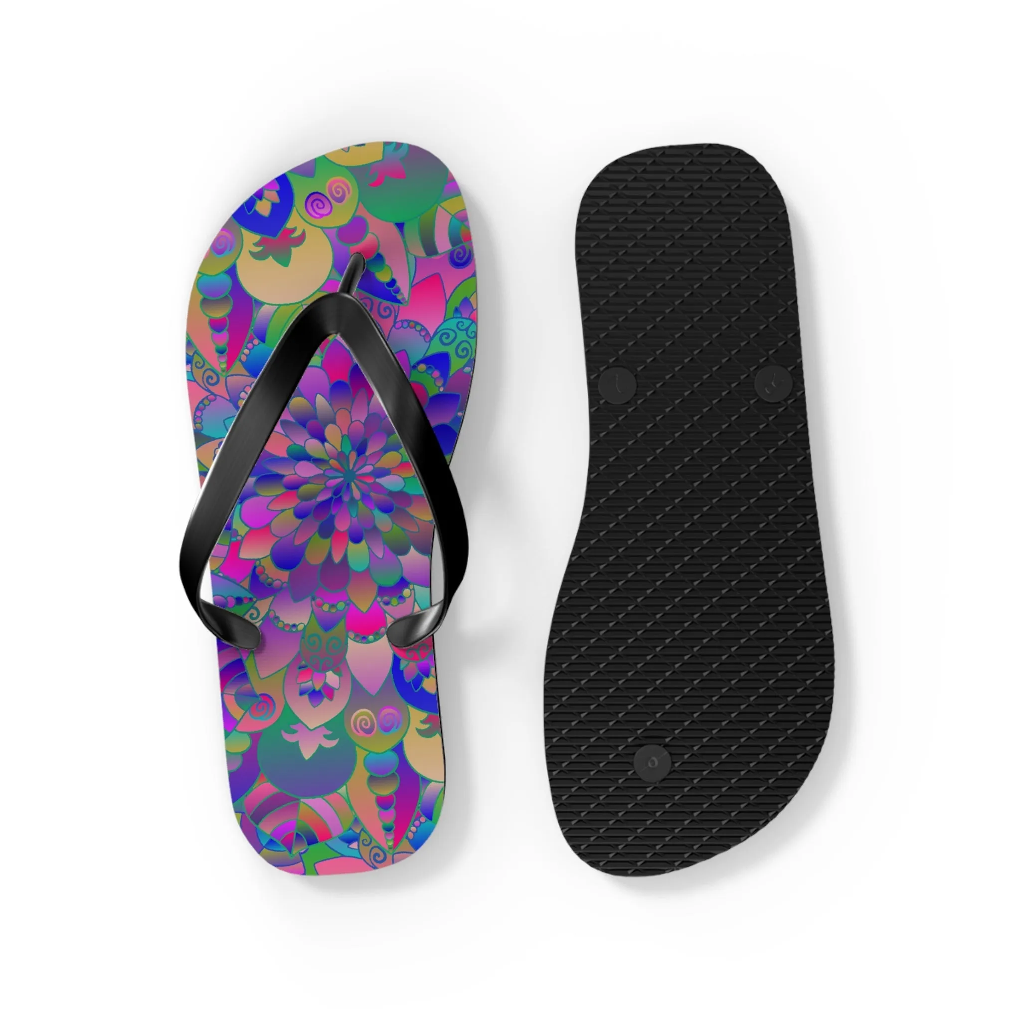 Colorful Mandala Yoga Flip Flops