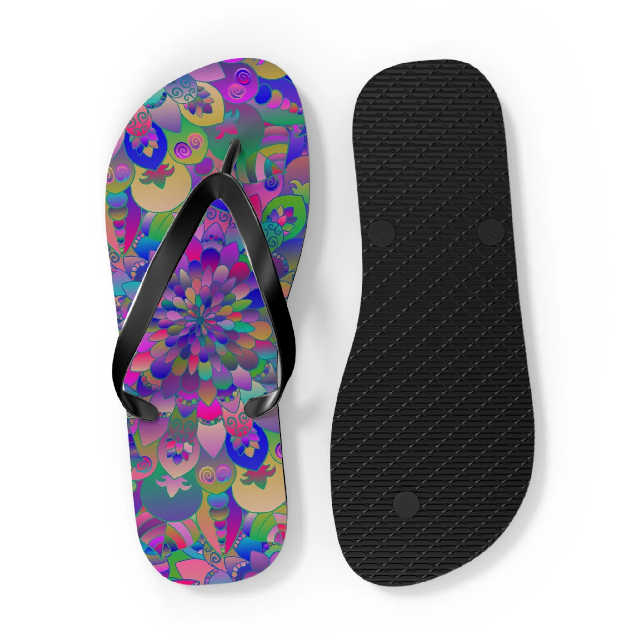 Colorful Mandala Yoga Flip Flops