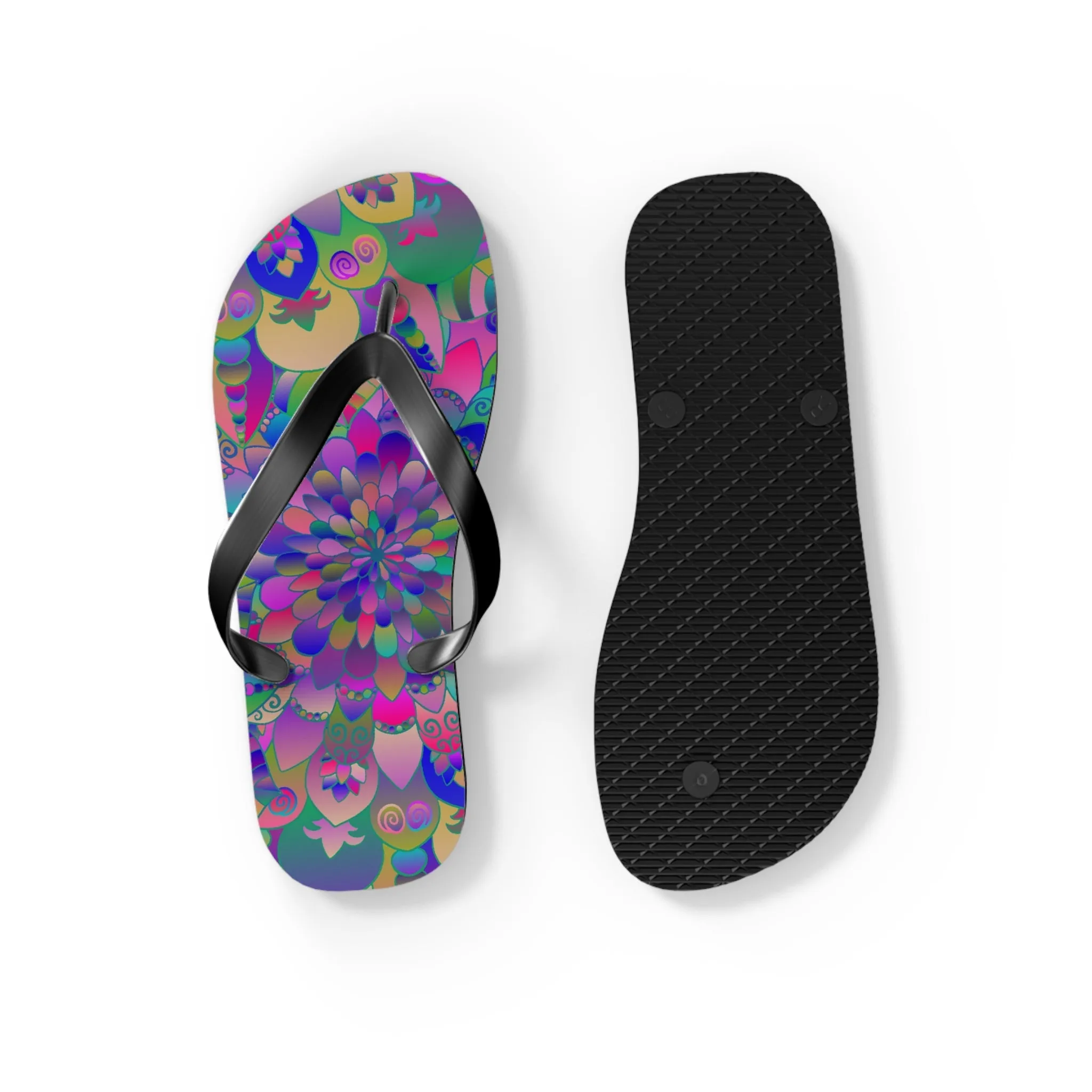Colorful Mandala Yoga Flip Flops