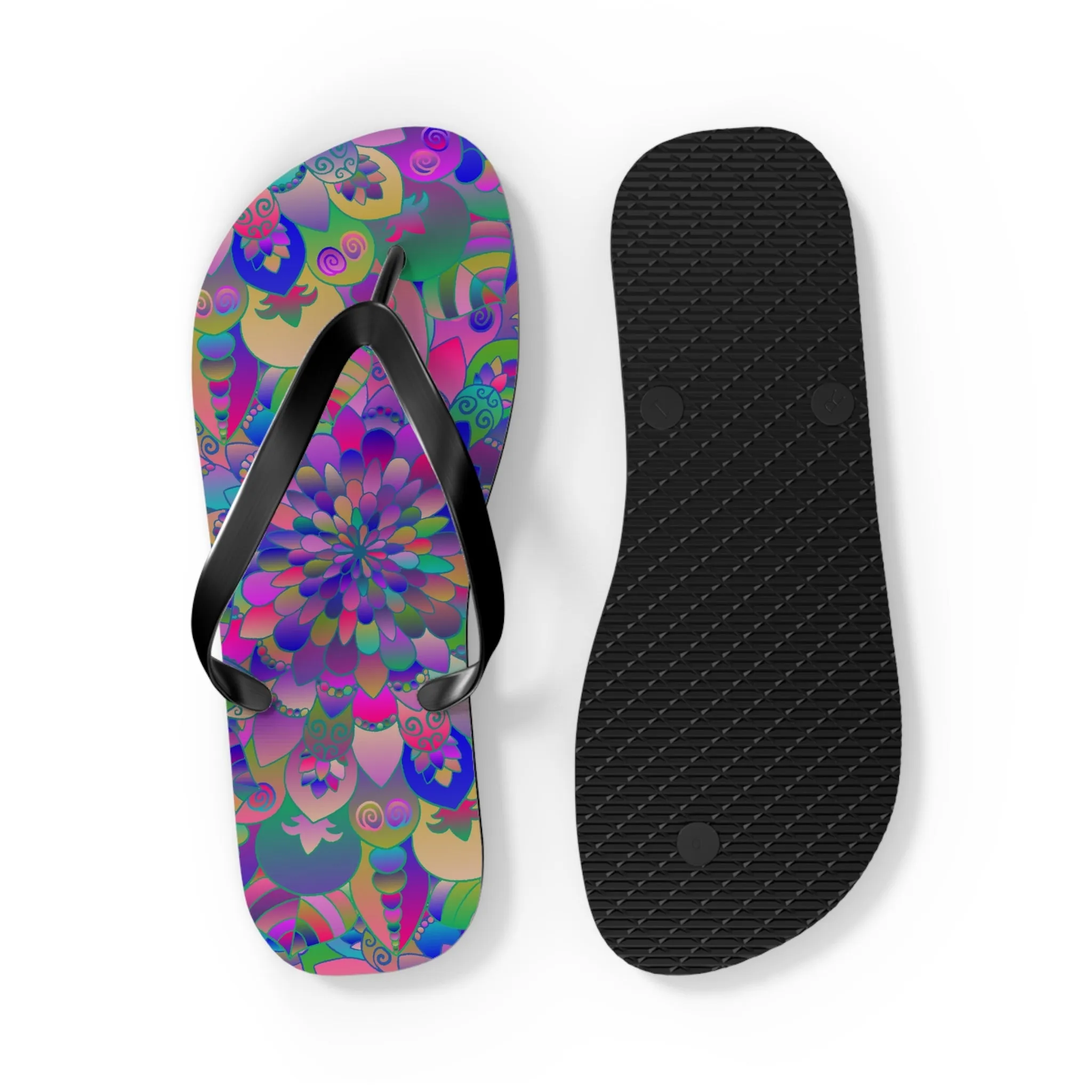 Colorful Mandala Yoga Flip Flops