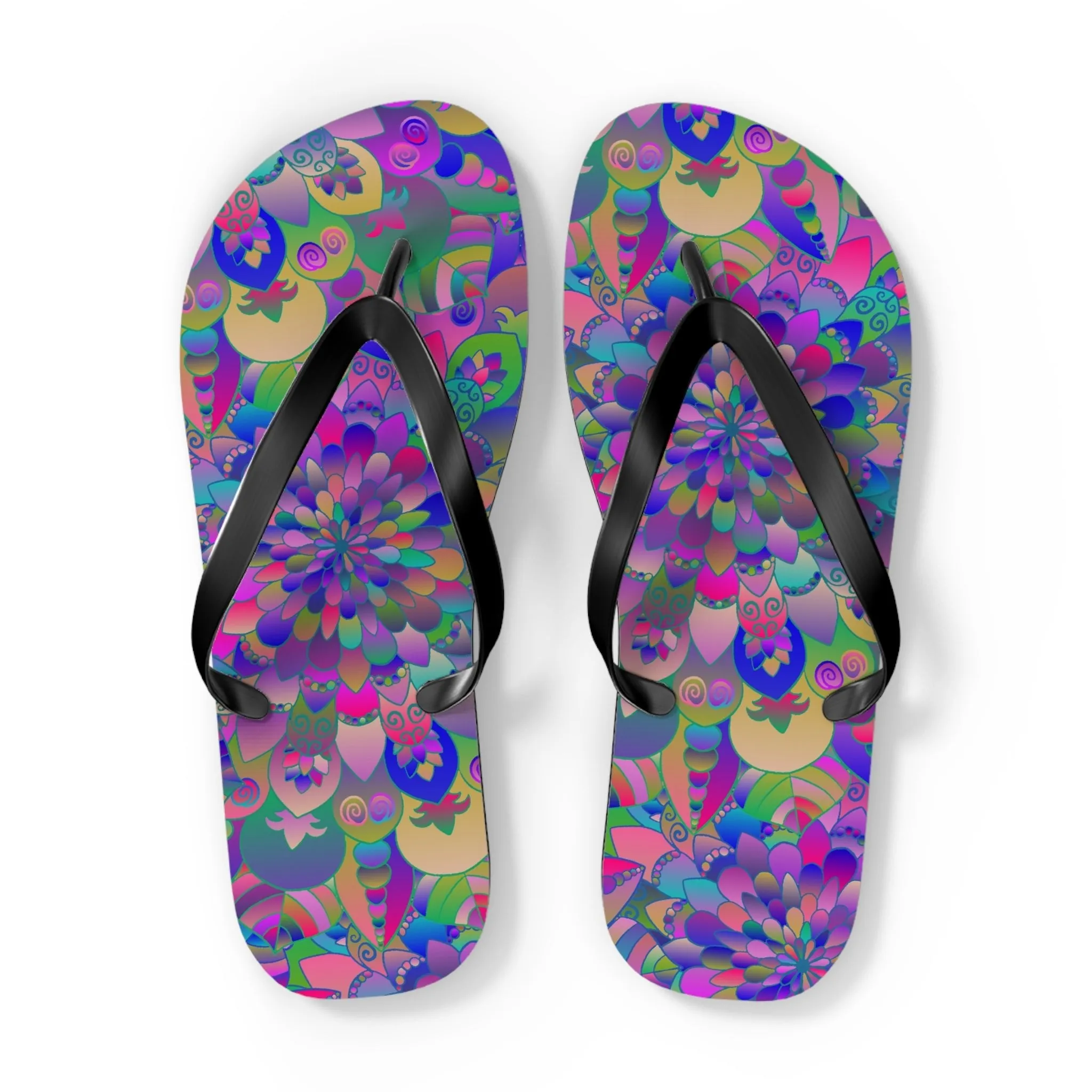 Colorful Mandala Yoga Flip Flops