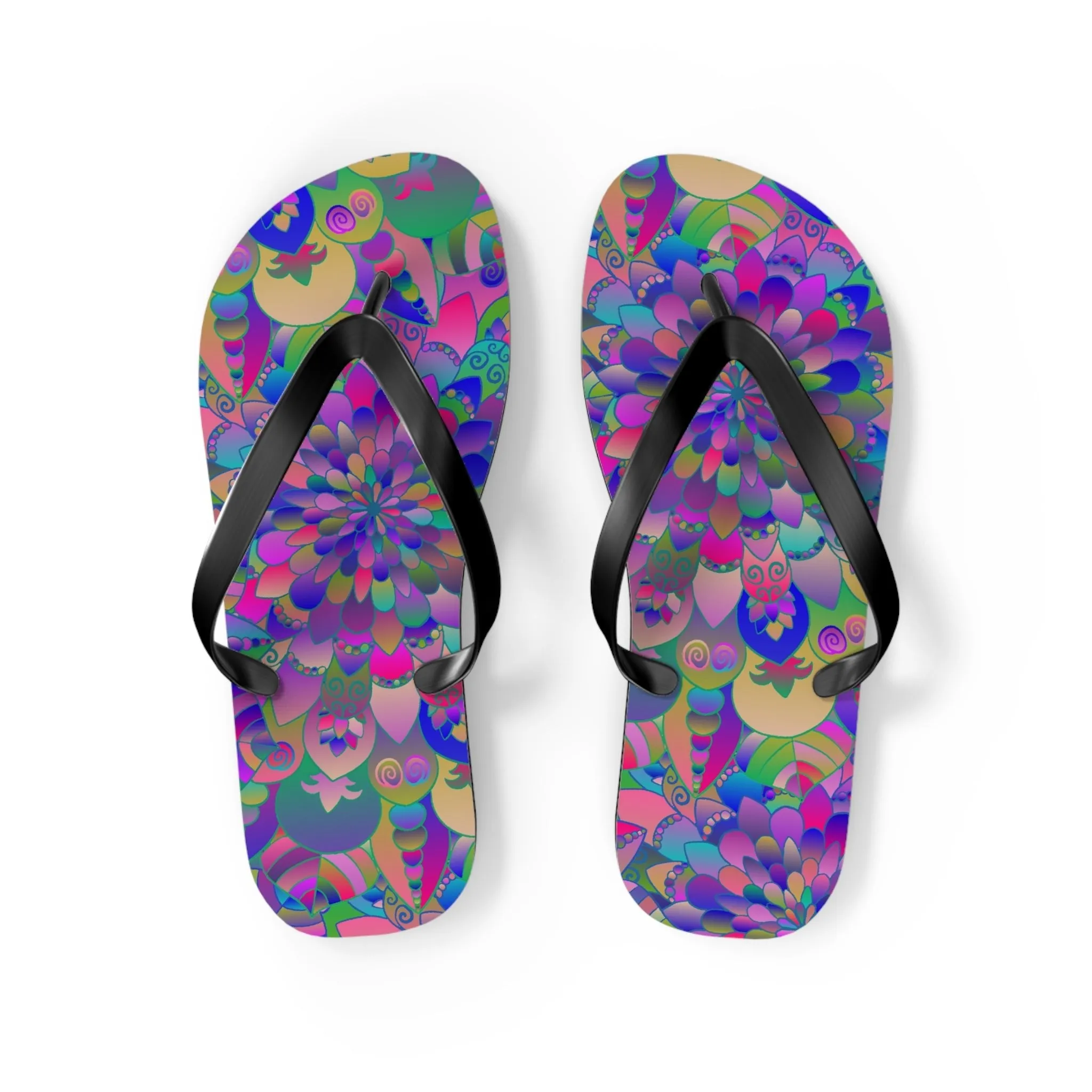 Colorful Mandala Yoga Flip Flops