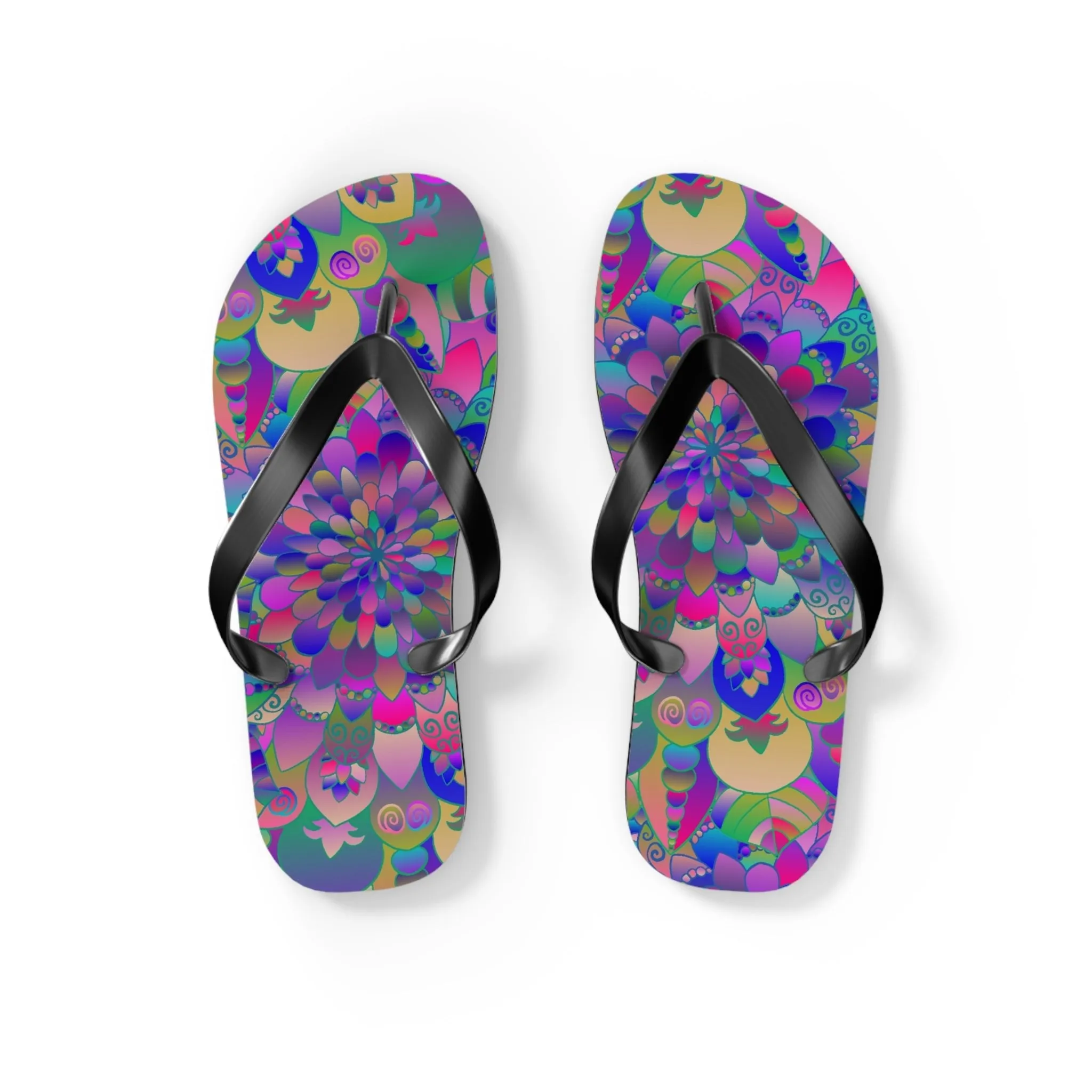 Colorful Mandala Yoga Flip Flops